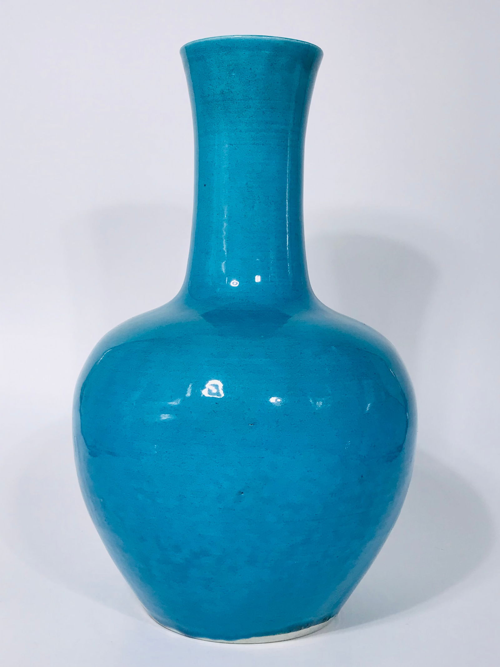Chinese Peacock Blue Vase Late Qing Republic Period (1 of 10)