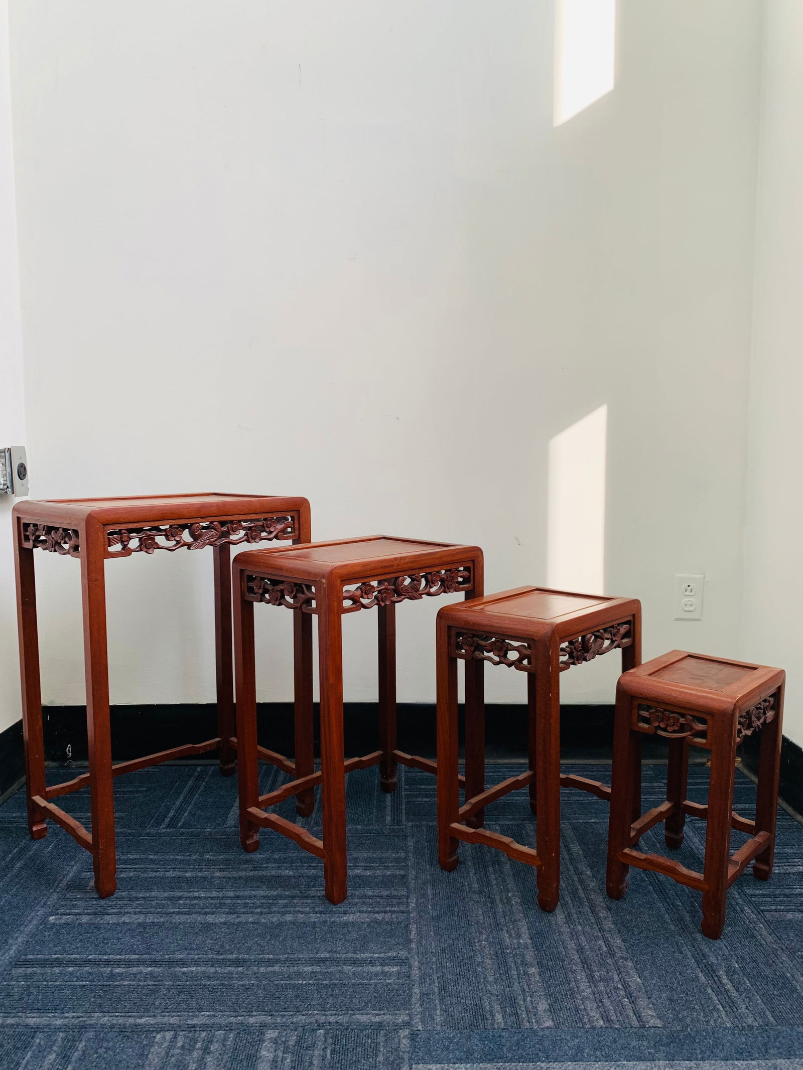 Set of Four Chinese Stackable Stools (1 of 6)