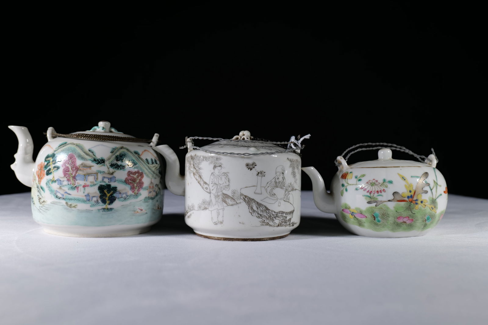 A Group of Three Famille Rose Tea Cups and Covers (1 of 14)
