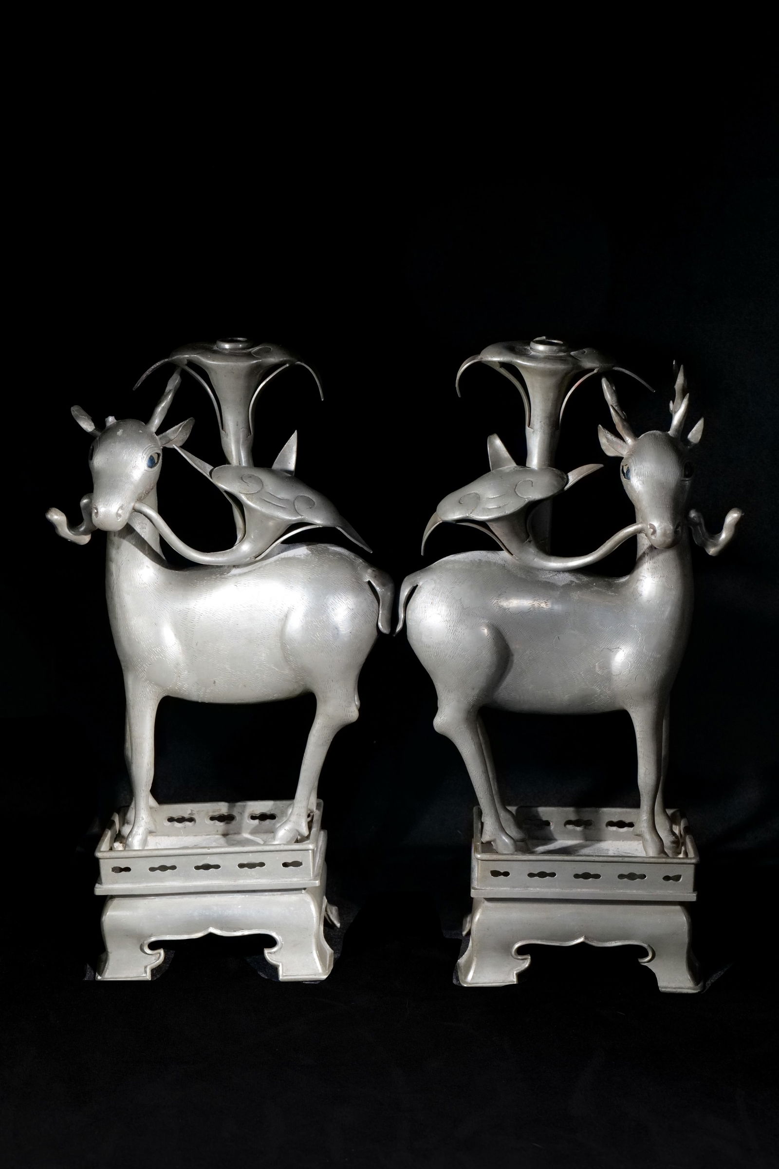 A Pair of Tin Deer Candle Sticks (1 of 10)
