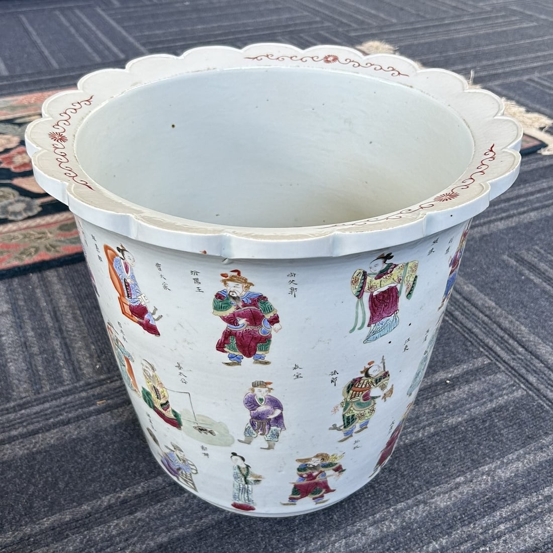 A Large Famille Rose 'Wu Shuang Pu' Jardiniere, 19th Century (1 of 12)