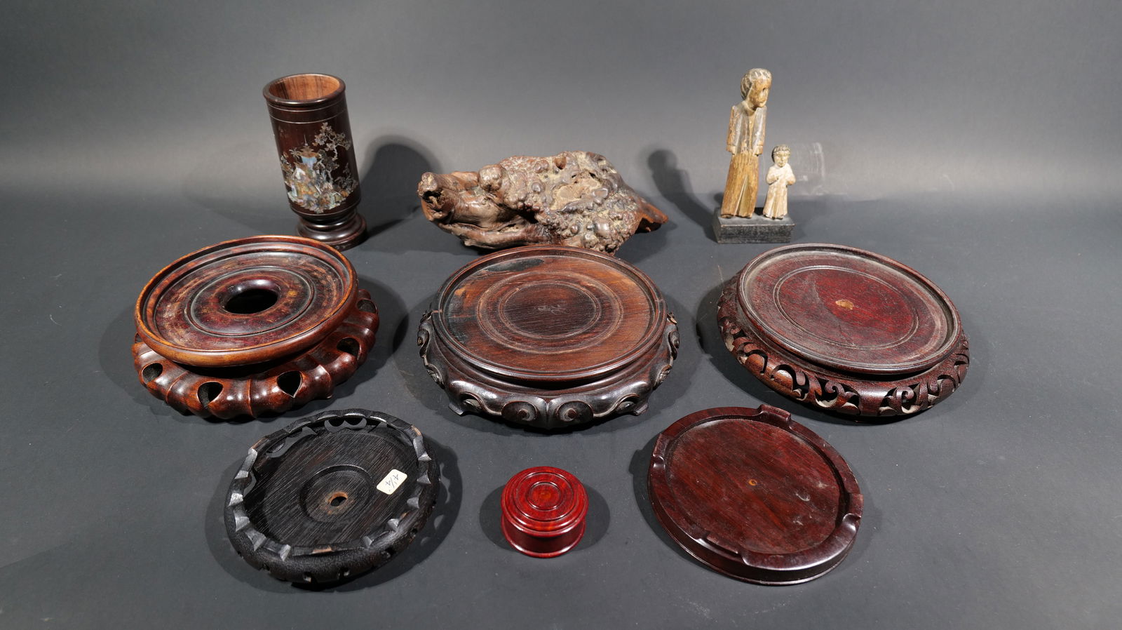 A Group of Nine Wood Table Articles (1 of 17)