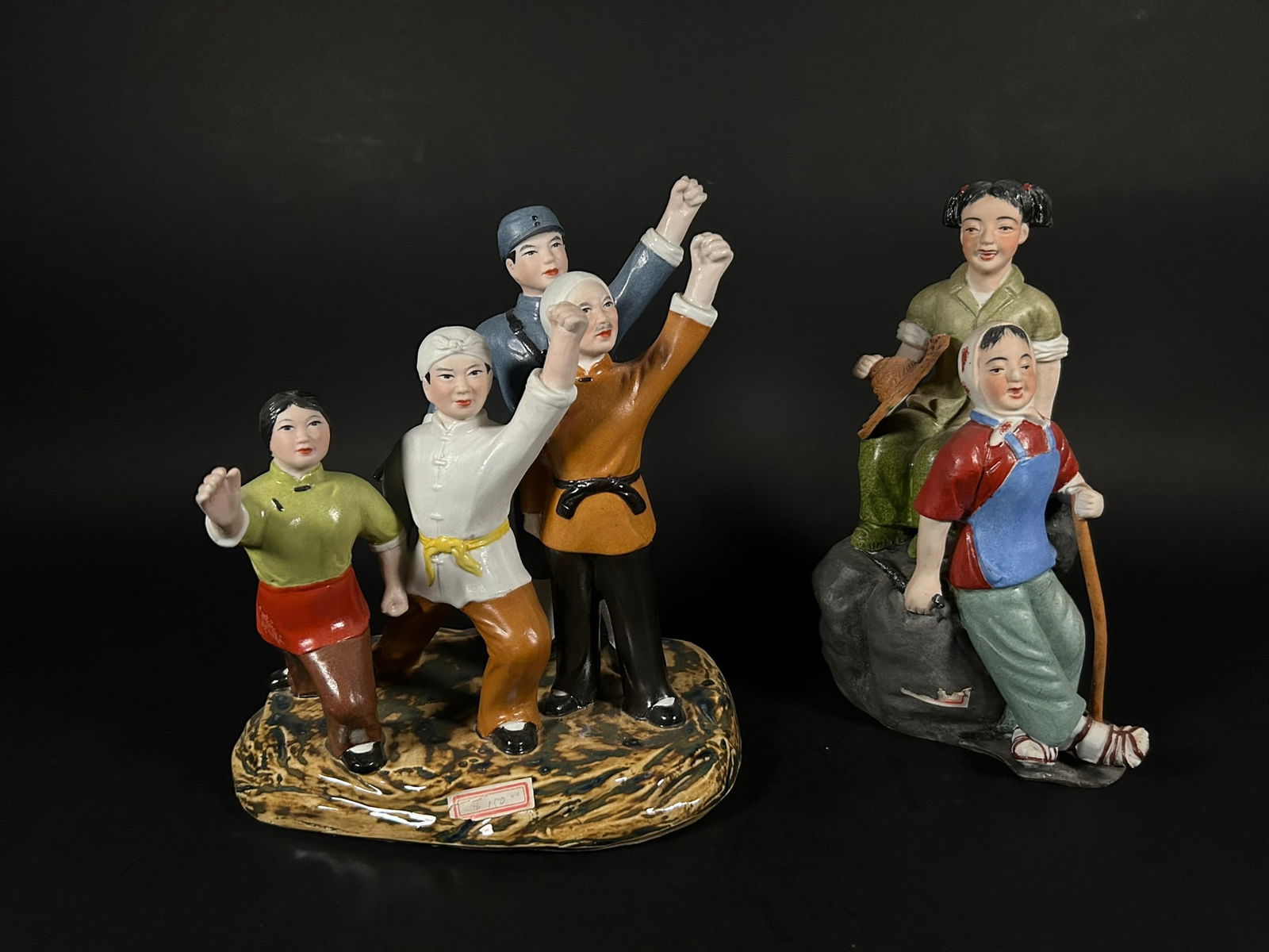 A Group of Two Chinese Painted Pottery Figure Groups, 20th Century (1 of 12)