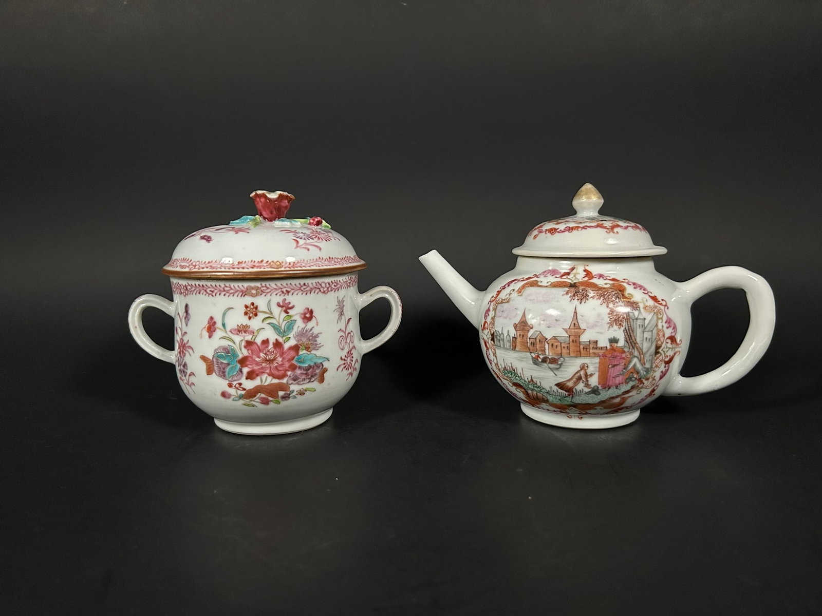 Two Chinese Export Famille Rose and Gilt-Decorated Tea Wares, Qianlong Period, Qing Dynasty (1 of 11)
