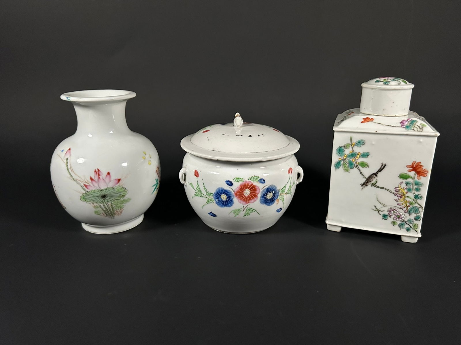 A Group of Three Chinese Famille Rose Wares, Qing Dynasty (1 of 20)