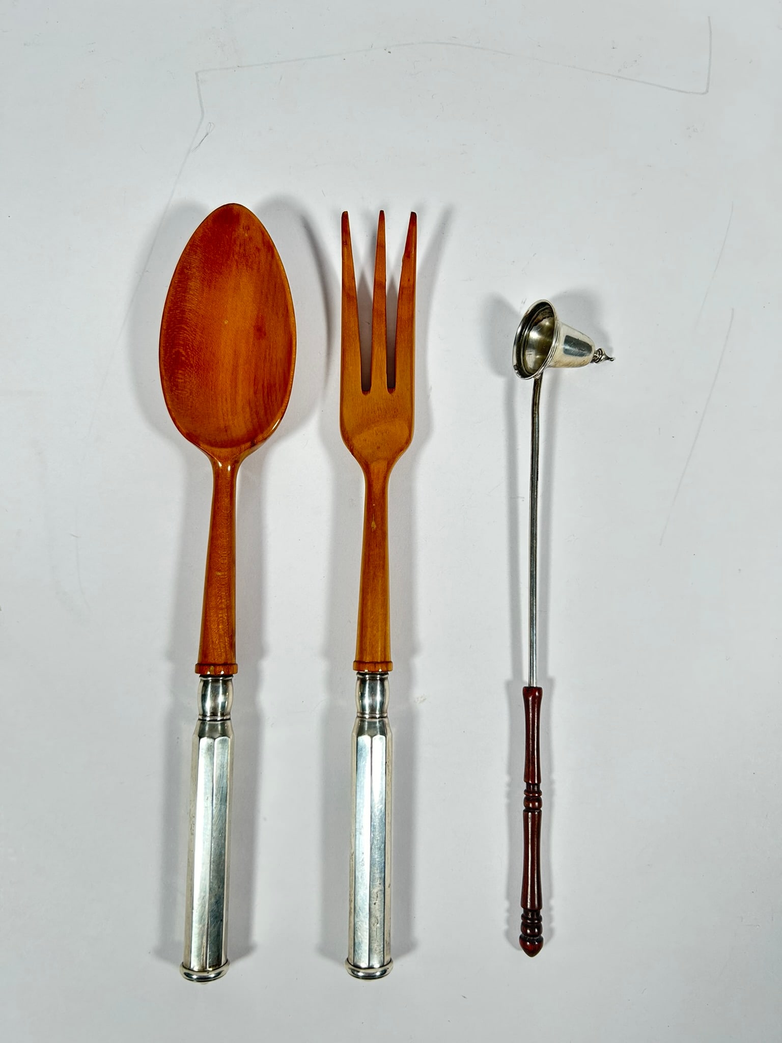 A Set of Vintage Sterling Silver Salad Tongs and a Candle Snuffer (1 of 6)