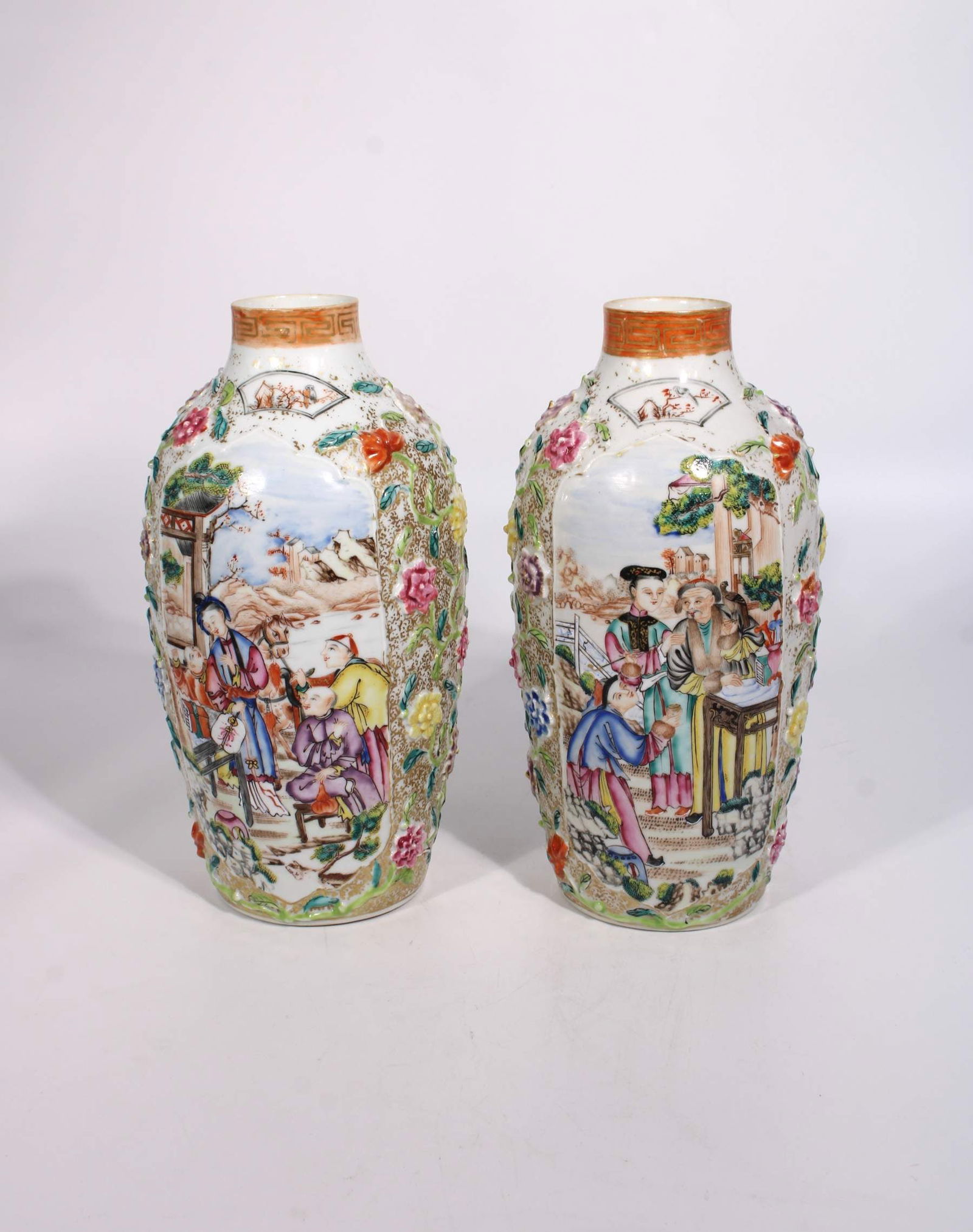 A Pair of Chinese Export Famille Rose Porcelain Baluster Vases, Qianlong Period 18th Century (1 of 6)