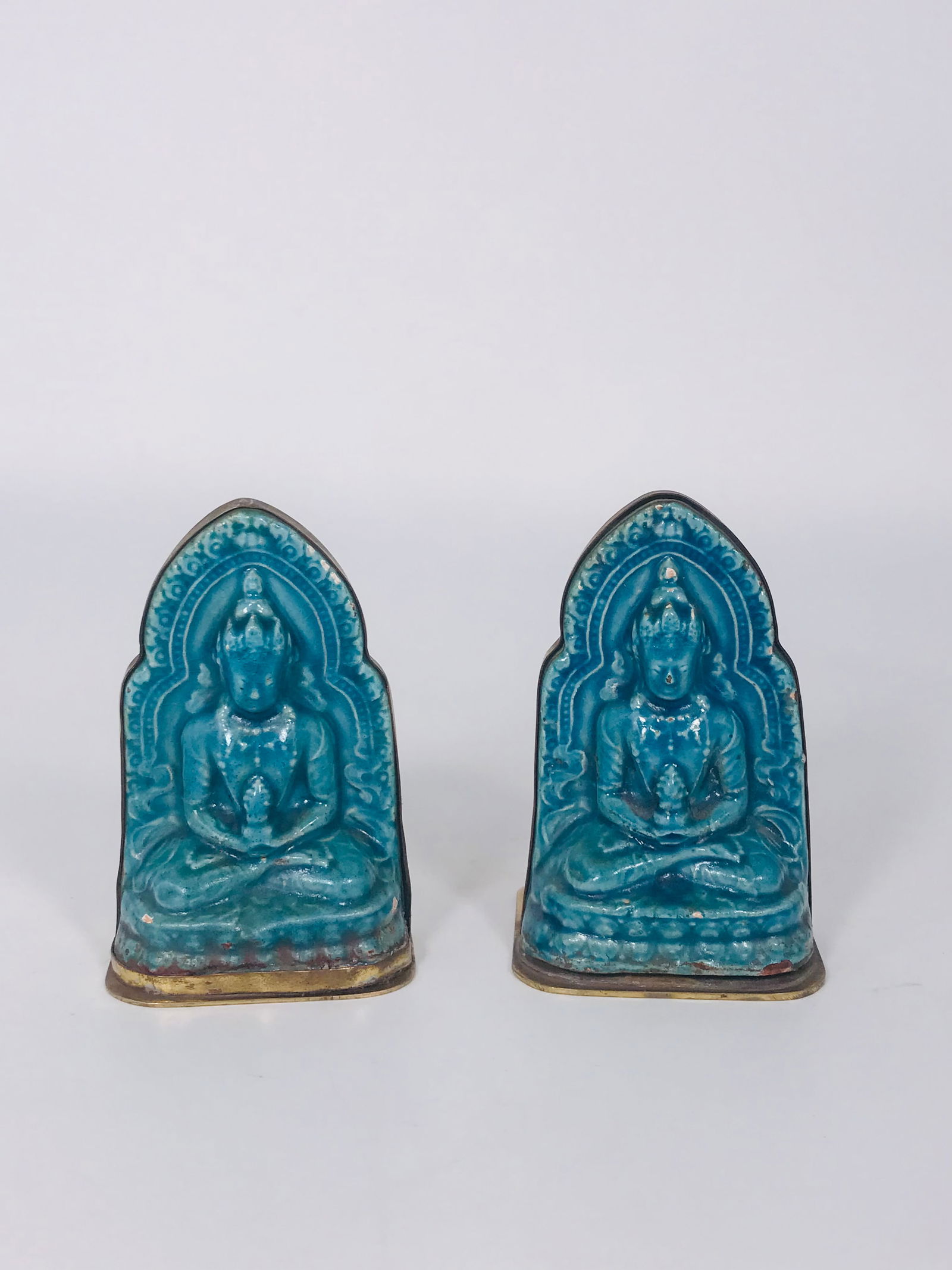 A Parif of Chinese Blue-Glazed Figures of Amytayus (1 of 6)
