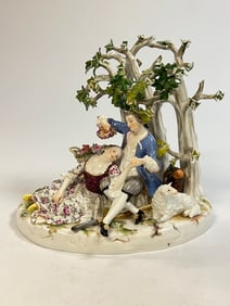 A Meissen Seated Lovers