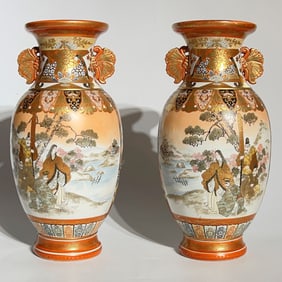 A Japanese Kutana Pair Vases