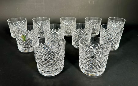 A Set of Eleven Waterford Crystal Lismore Tumbler Glasses
