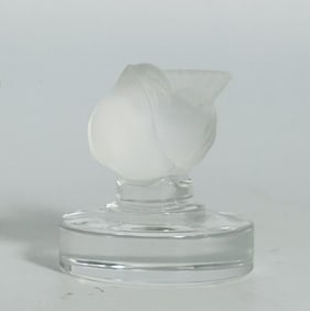 A Lalique France Crystal Paperweight Figurine Sparrow
