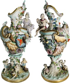 A Pair of Massive Vases, Meissen Manufacture, Germany, 19th Century