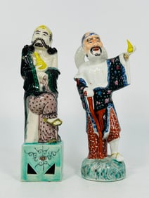 Two Chinese Famille Rose Figures of Tieguai Li, Late Qing Dynasty