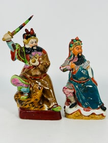 Two Chinese Famille Rose Figures, Late Qing Dynasty