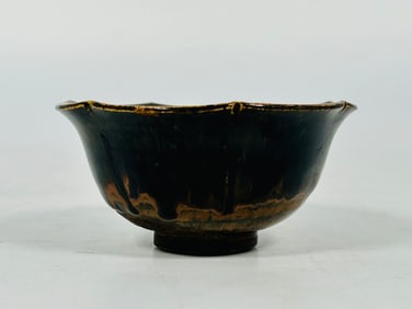 A Chinese Black Glazed Lobed Bowl
