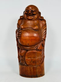 A Chinese Bamboo Carved Figure of a Budai