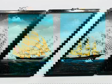 Two Chinese Reverse Glass Paintings