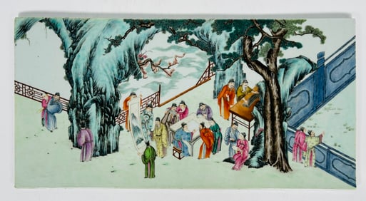 A Chinese Famille Rose Plaque