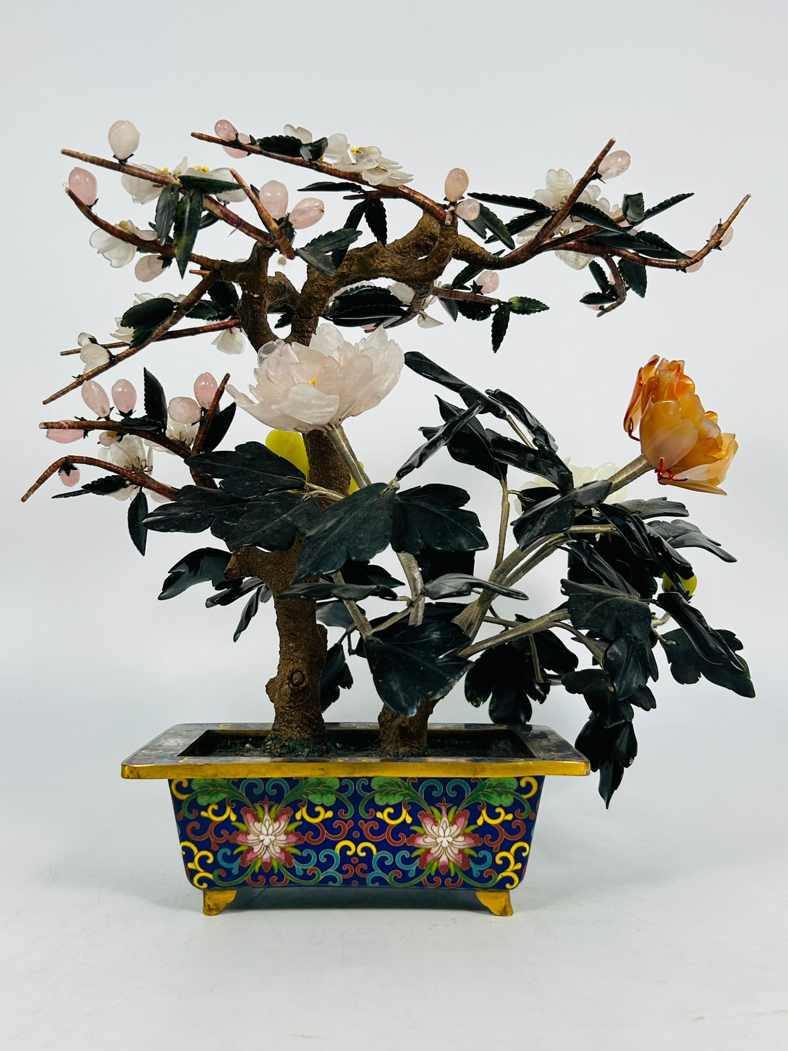 A Chinese Stone Bonsai Tree in Cloisonne Enamel Jardiniere (1 of 9)