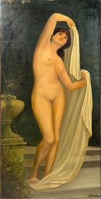 Christie's Provenance: A Standing Female Nude with Drapery, E. Gardner (19th/20th Century)