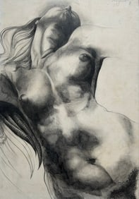 A Sketch of A Nude Woman, Signed by Cheryl Griesbach, 1971