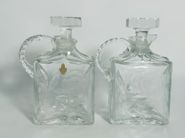 Two Handmade Lead Crystal Decanters