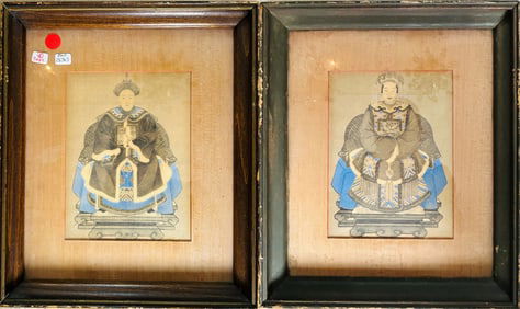 A Pair of Chinese Ancestral Paintings