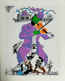 A Poster of Green Violinist, Based on Lithograph by Marc Chagall