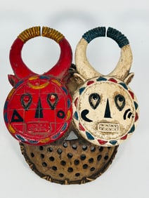 A Double Faces Baolet Red and White Faces Ivory Coast, West Africa