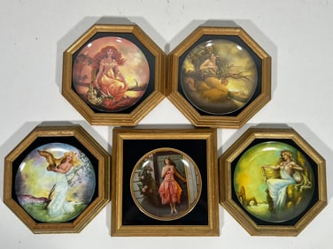 A Set of Five Framed Ancient Elements Collector Plates
