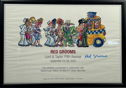 A Red Grooms Exhibition Poster, with a Signature of the Artist