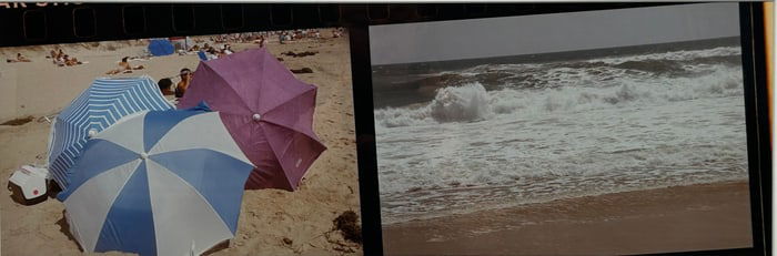 A Framed Two Photo Prints of Beach, Larry Frankel