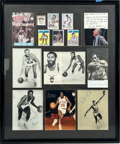 A Framed Collection of New York Knicks Team Signed Autographs Display, 1970-71 Season