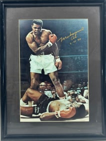 A Photo Print of Muhammad Ali VS Sonny Liston, with a Signature Muhammad Ali