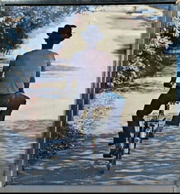 A Print of Back Cover of Album Bein' Free by Jerry Jeff Walker