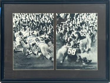 A Framed Two Photo Prints of Jim Brown, Signed by Jim Brown