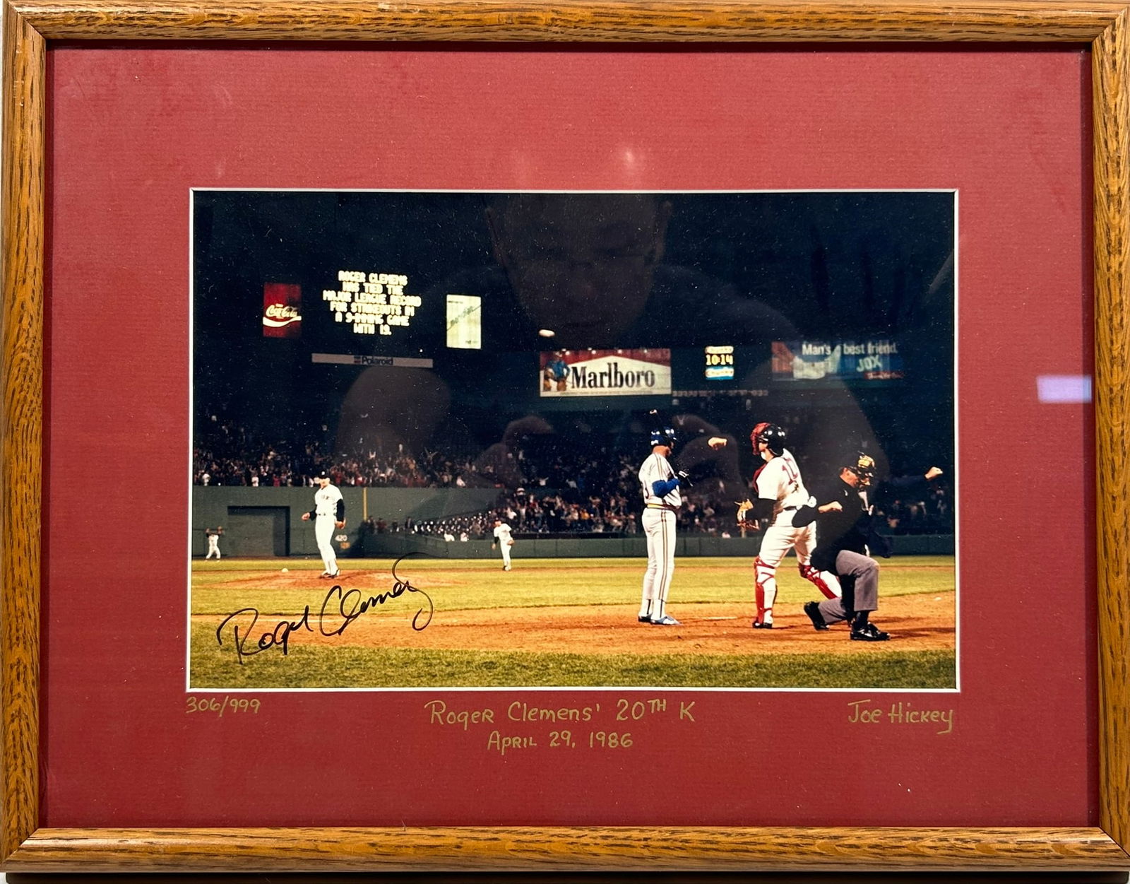A Vintage Photo Print Roger Clemens' 20th Strikeout, 1986, Signed by Roger Clemens (1 of 7)