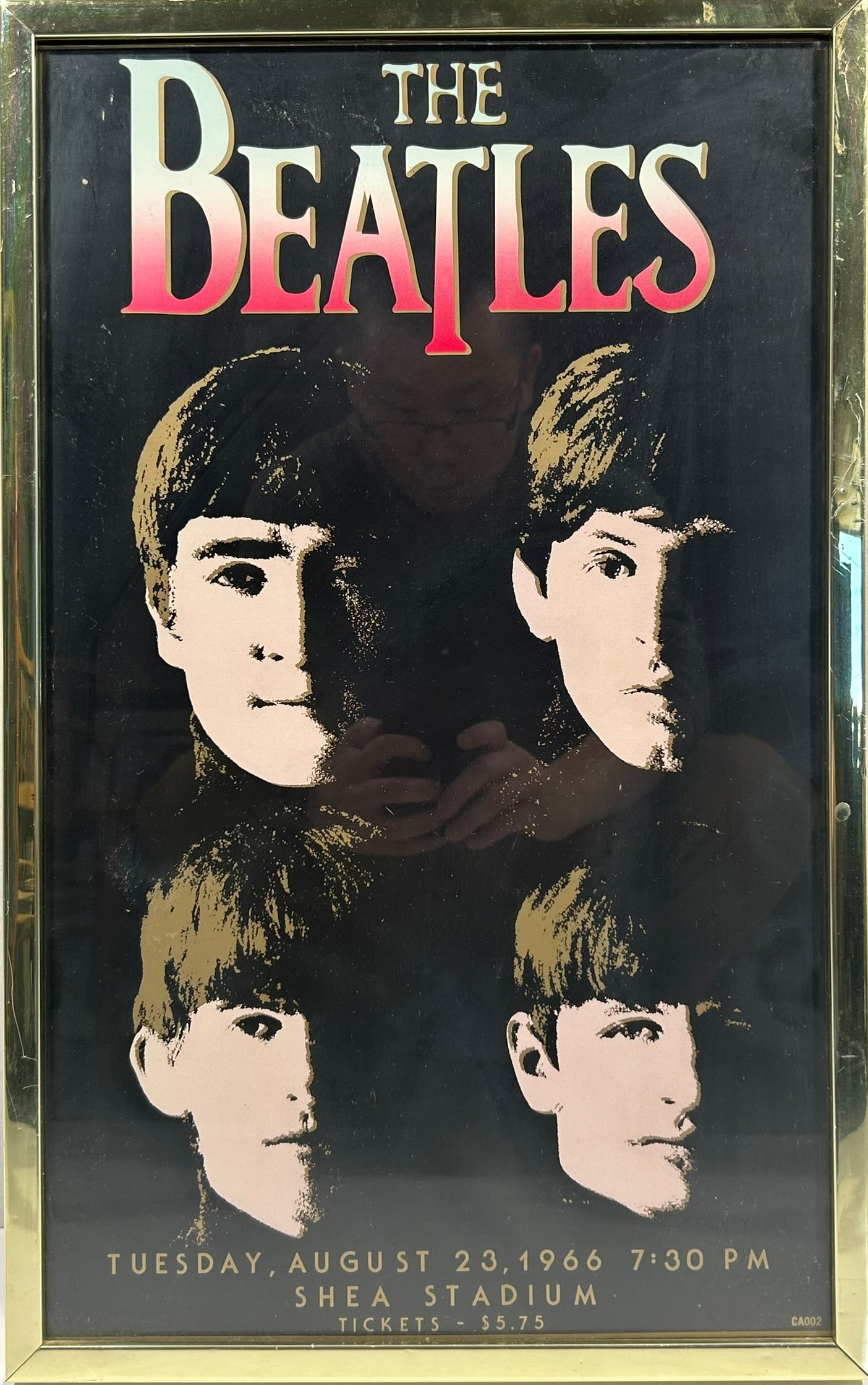 A Vintage Beatles Concert Poster Shea Stadium Queens, NY August 23 1966 (1 of 2)