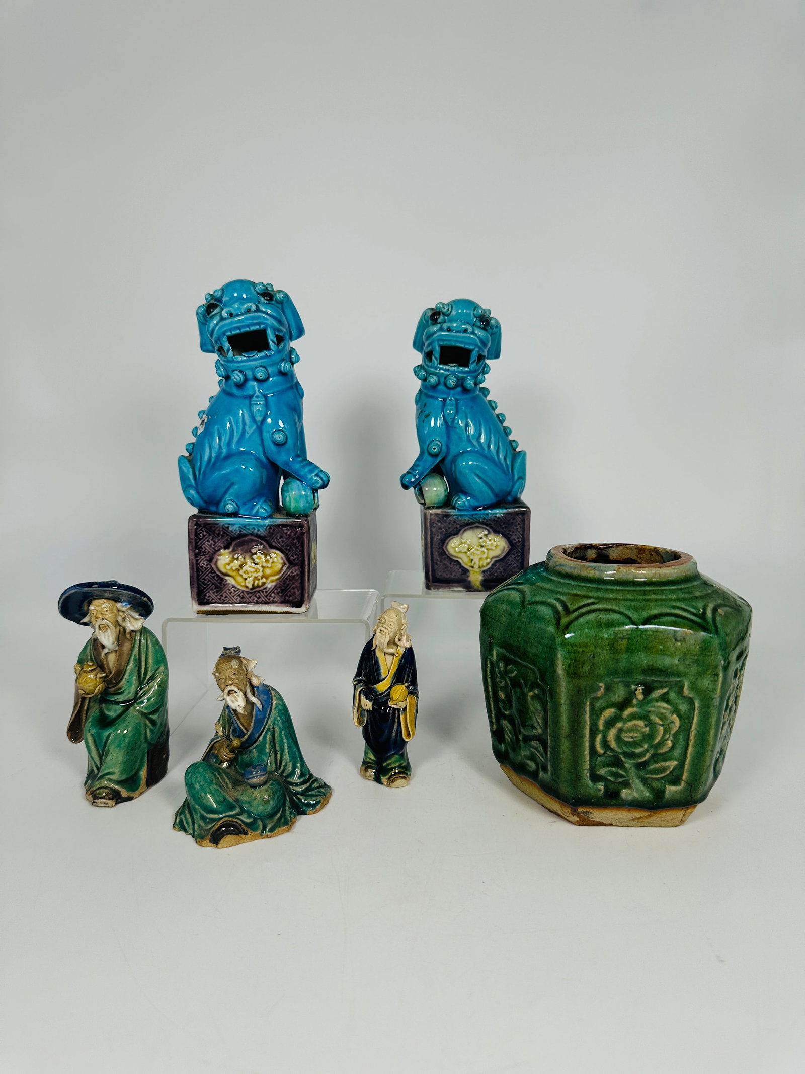 A Group of Six Chinese Pottery Wares/Figures (1 of 12)