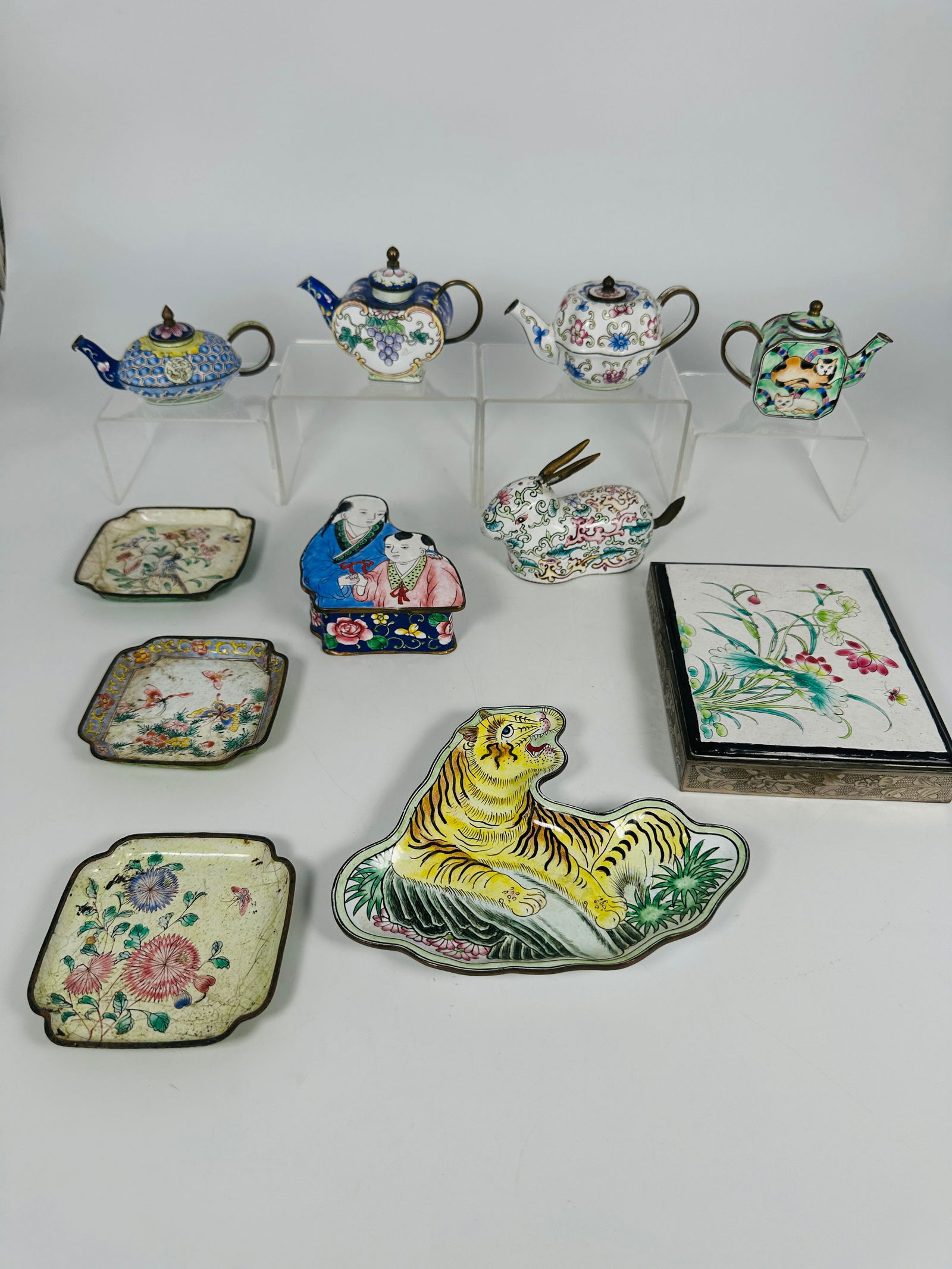 A Group of Twelve Painted Enamel Wares (1 of 9)