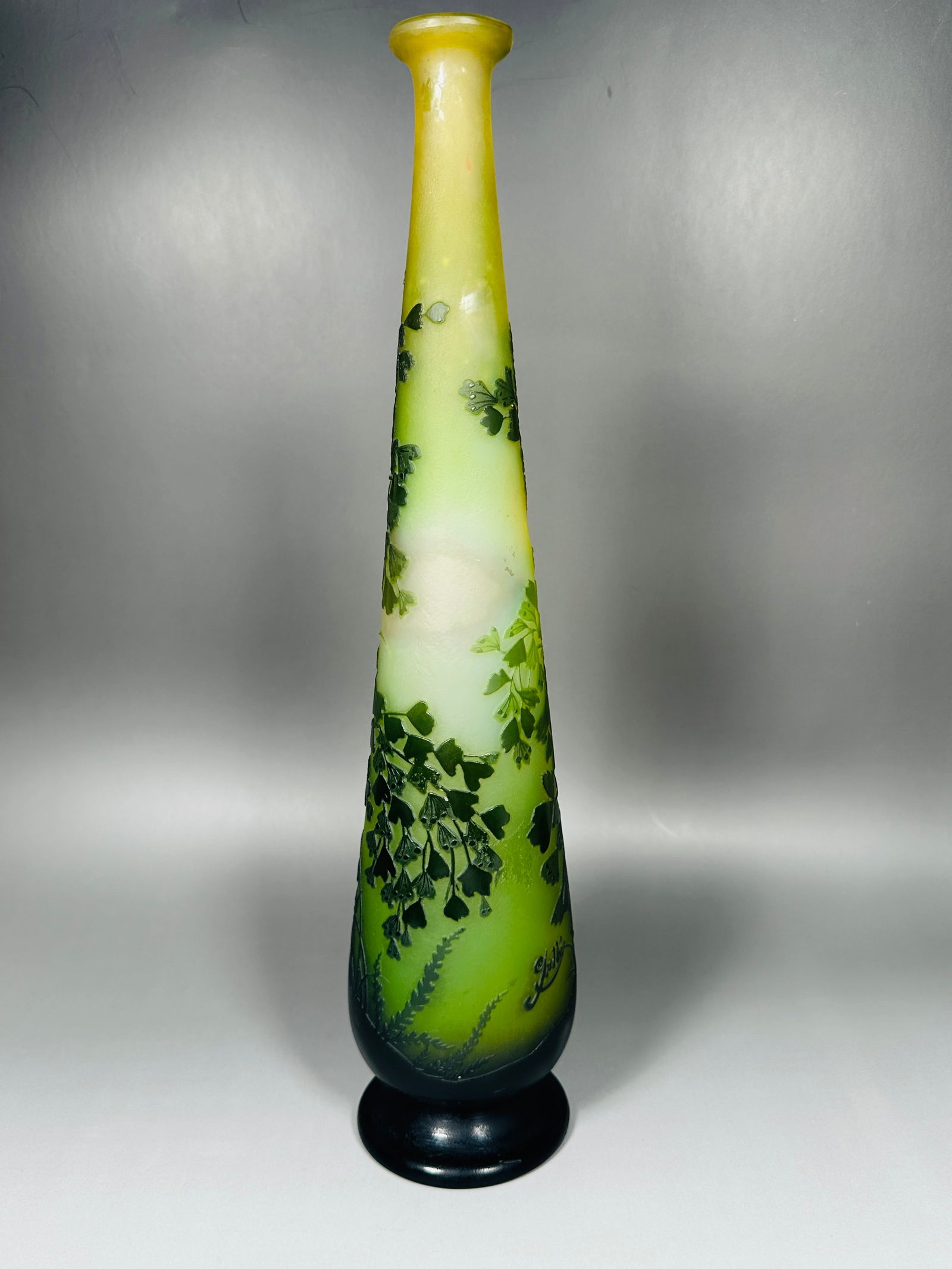 A Cameo Cut Art Glass 'Flower' Vase, With a Emile Galle Mark (1 of 11)