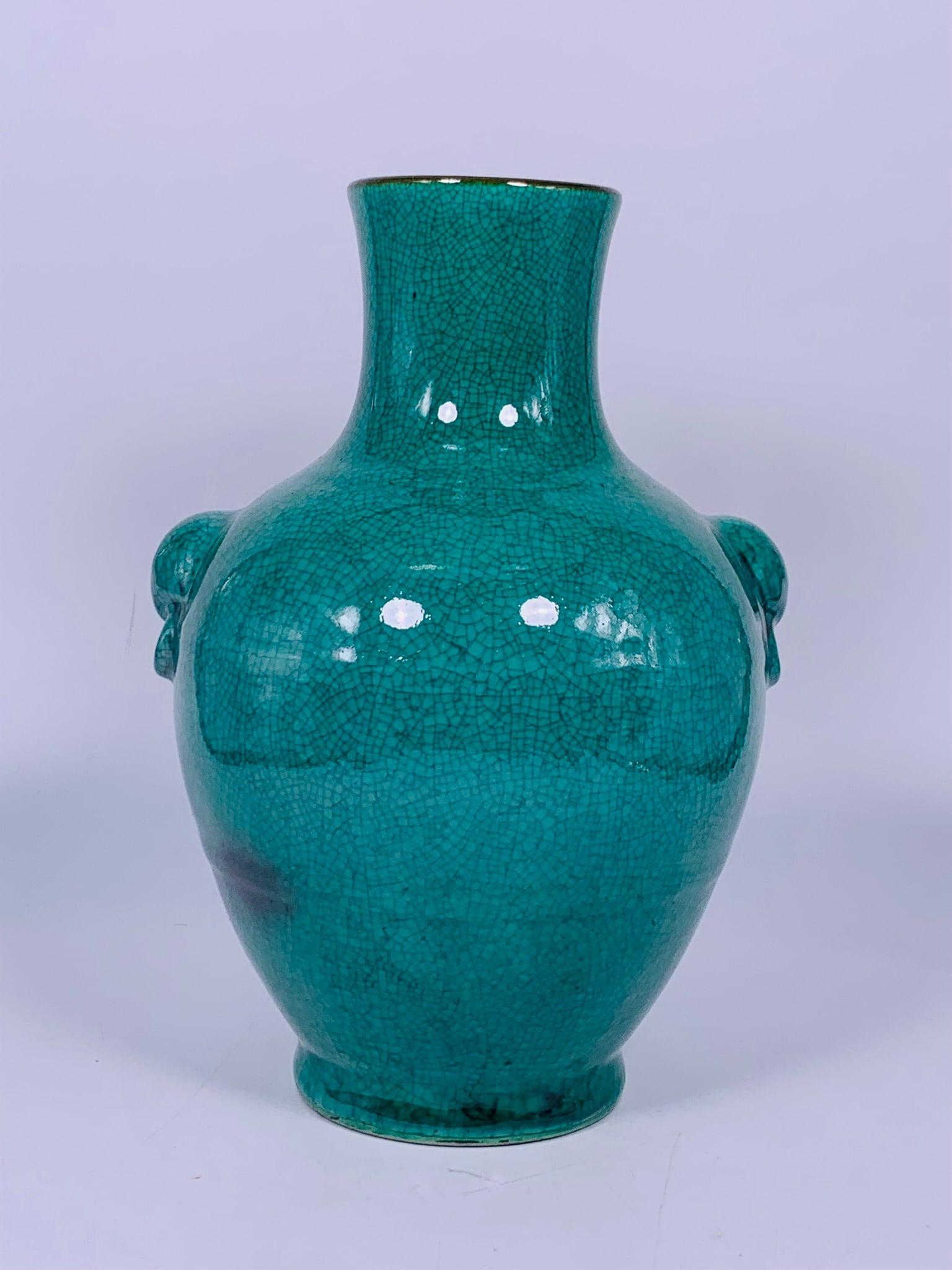 A Chinese Green-Glazed Vase with Beast Handles (1 of 12)