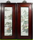 Sotheby's Provenance: A Pair of Chinese Famille Rose 'Landscape' Plaques, 20th Century