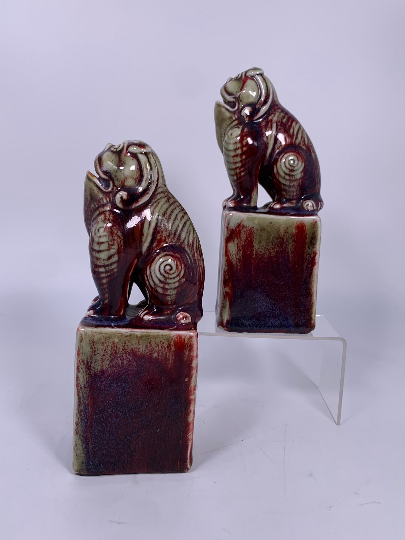 A Pair of Chinese Red Glazed Buddhist Lions, Qing Dynasty (1 of 10)