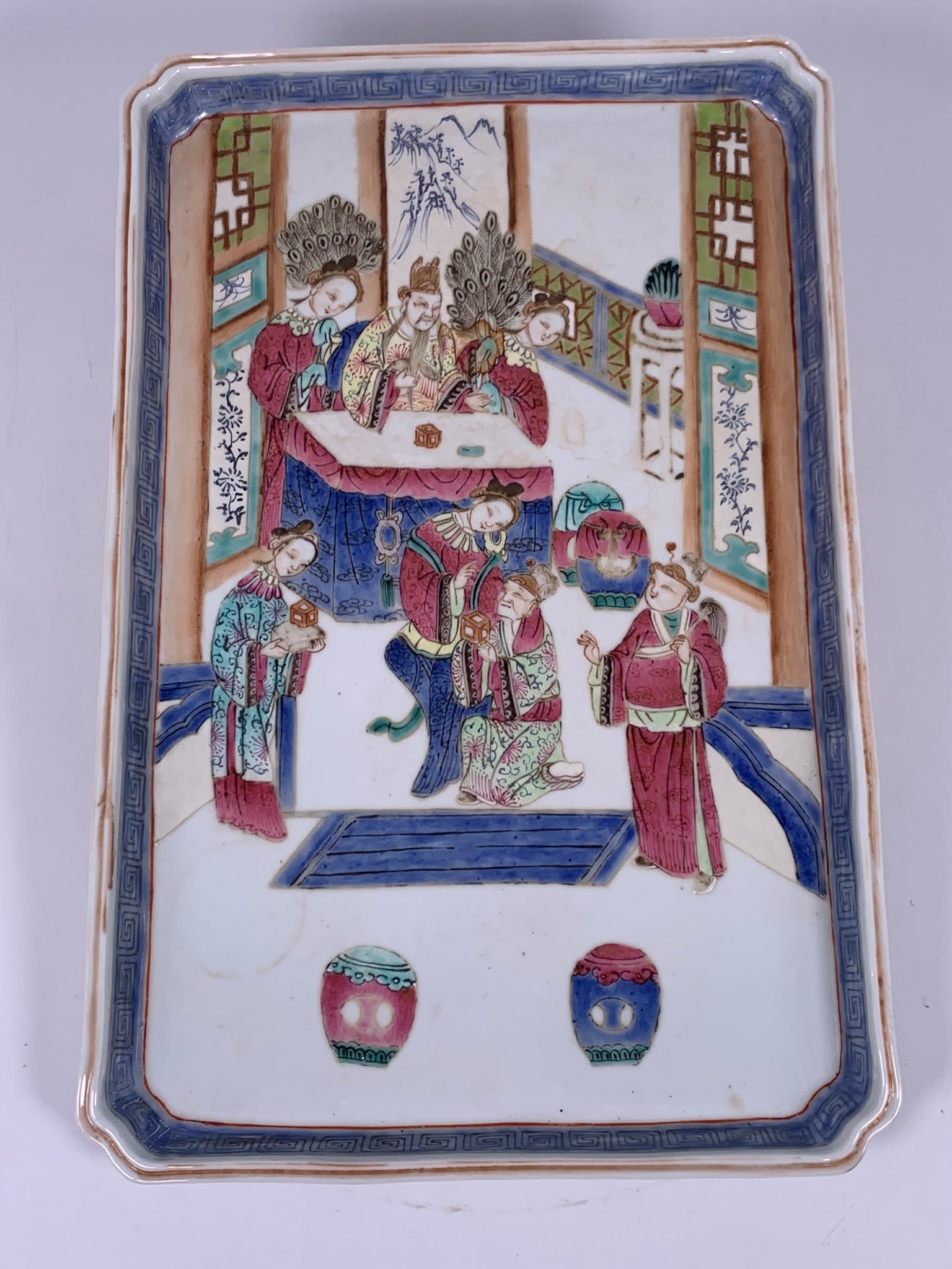 A Chinese Famille Rose 'Figural' Tray, Qing Dynasty (1 of 10)