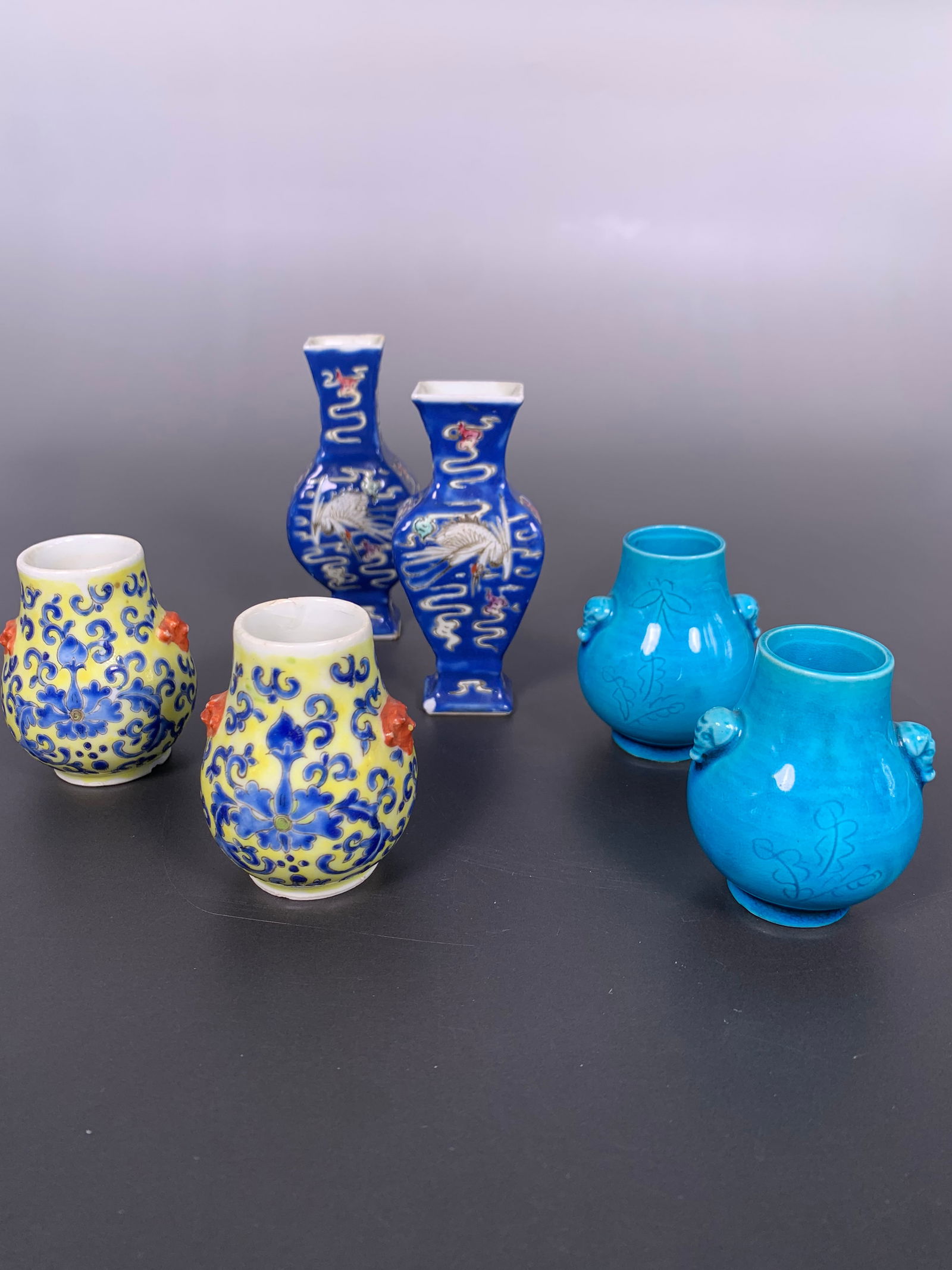 A Group of Three Pairs of Chinese Miniature Porcelain Vases (1 of 15)