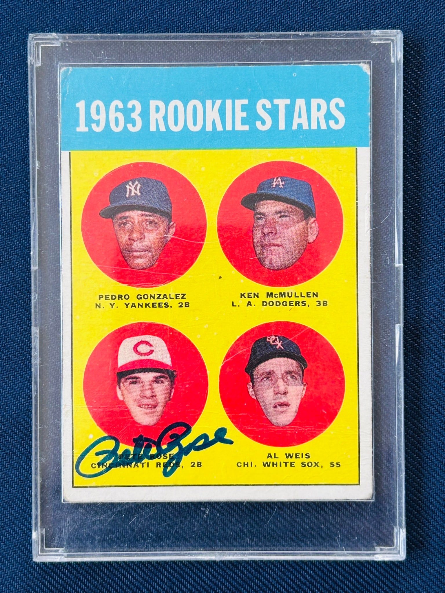 A Topps Pete Rose 'Roy' Signed 1963 Rookie Stars Number 537 Sport Card (1 of 3)