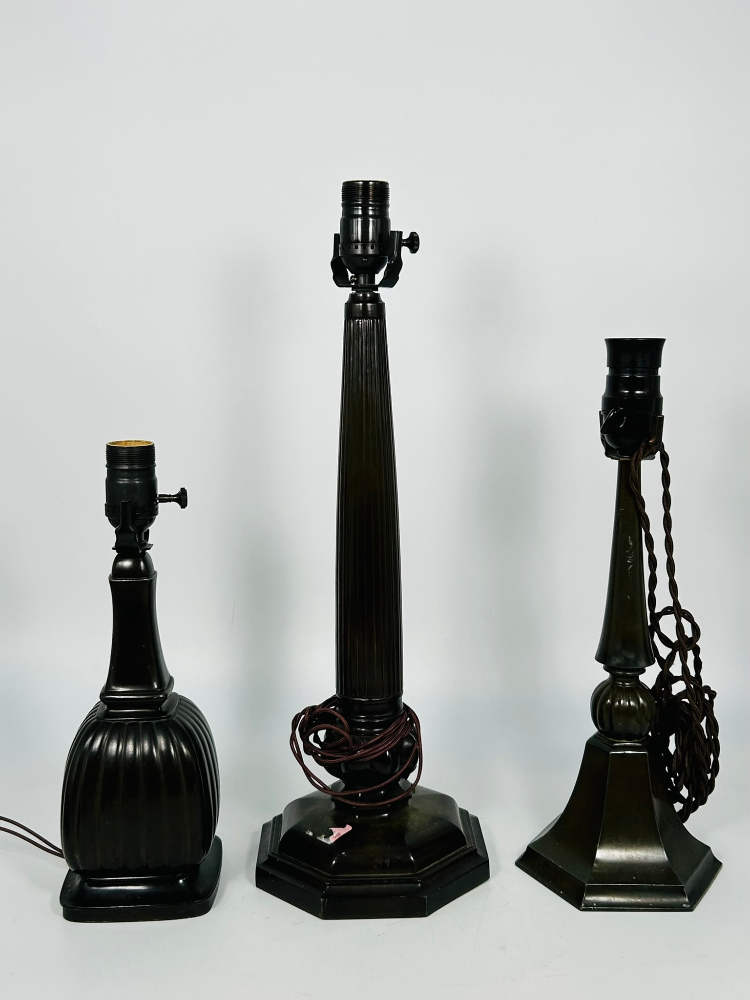 A Group of Three Danish Art Deco Table Lamp Bases by Just Andersen in Diskometal (1 of 20)