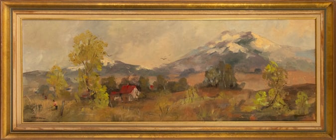 Landscape Oil On Canvas, Signature Edgar Alwin Payne